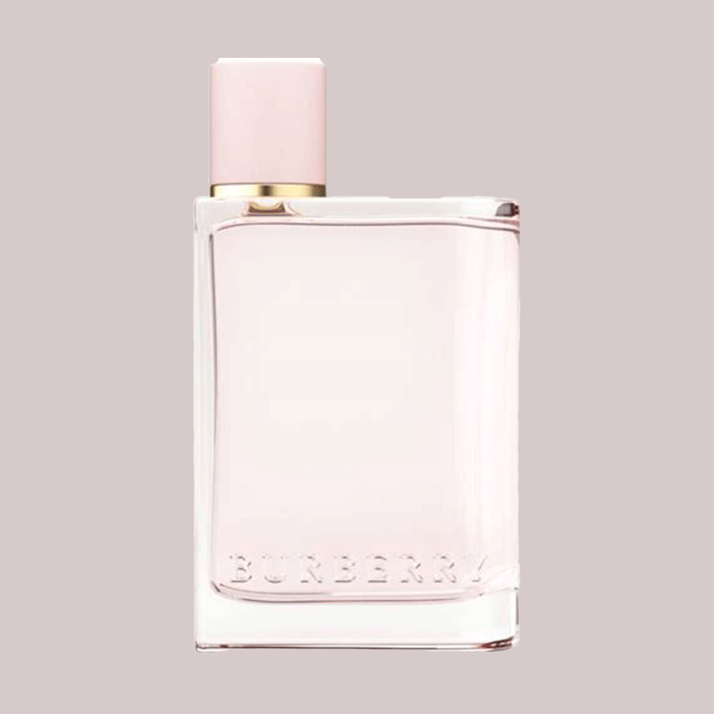 Burbery Her Perfume on Beige background